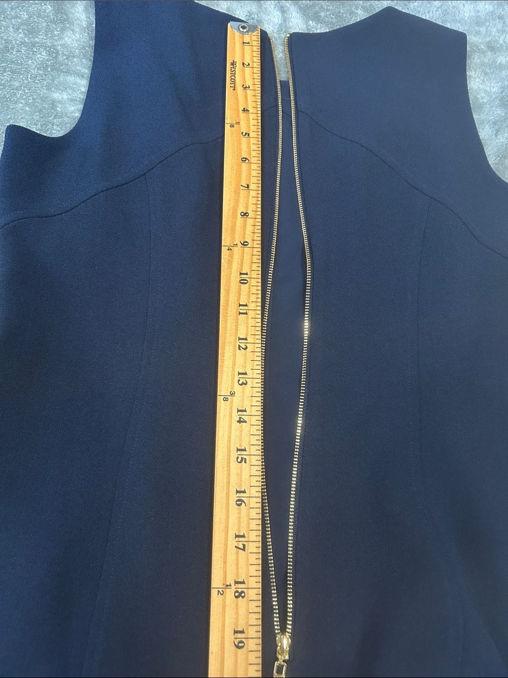 Eliza J Navy Blue Fit & Flare Midi Dress 6 New Sleeveless Career Cocktail NEW - Picture 8 of 14